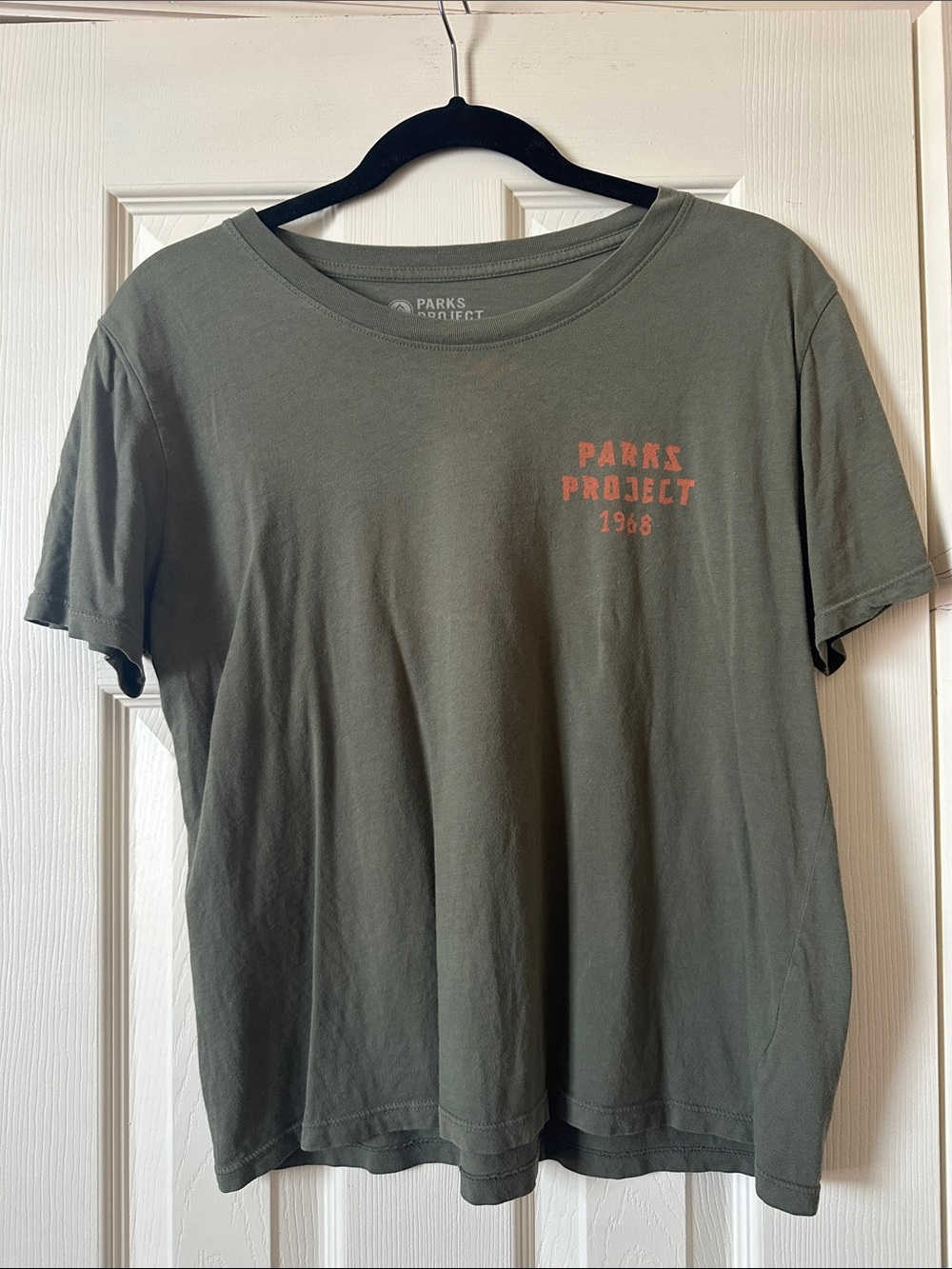 Parks Project Olive Short Sleeve Tee with Rust Logo